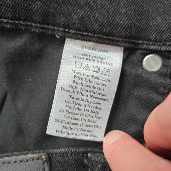 Everlane High Rise Skinny Ankle Jeans Black 31 - Picture 5 of 5